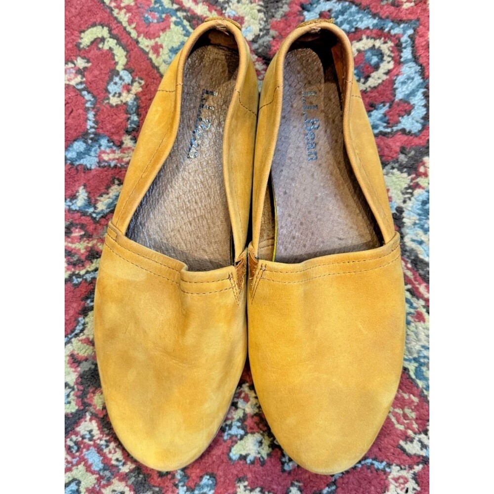 LL Bean Women Size 9.5 Lakewashed Suede Slip On Camel Brown 512229